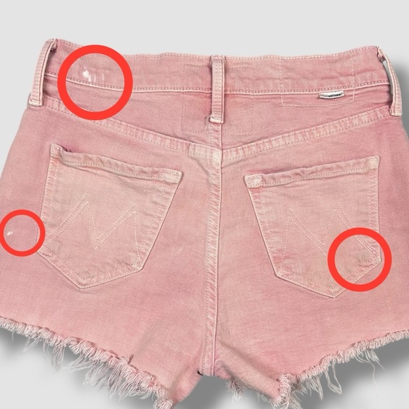 Mother Superior TomCat Kick Fray Denim Shorts Size 25 Pink - Picture 16 of 16